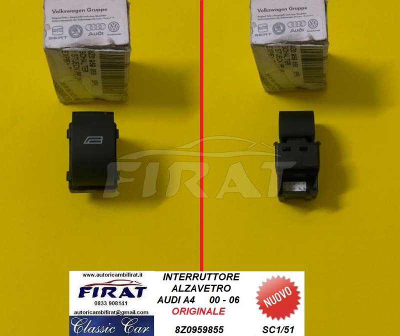 INTERRUTTORE ALZAVETRO AUDI A4 00 - 06 (8Z0959855)